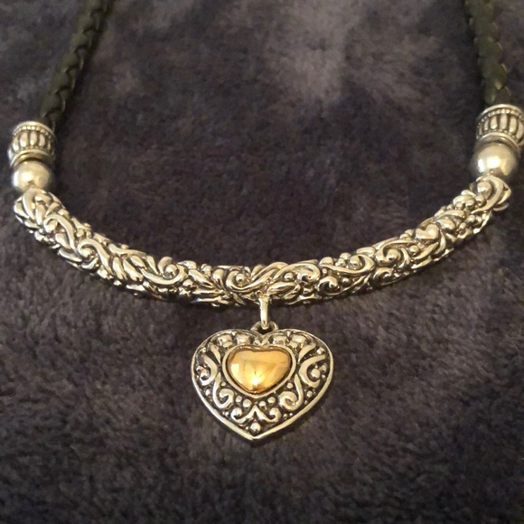 Premier Designs Two Tone Heart Necklace - Picture 2 of 3